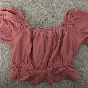 Ruffled Pink Crop Top